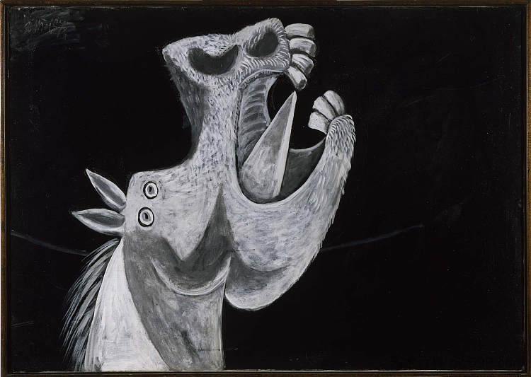 马的头。《格尔尼卡》素描 Horse Head. Sketch for "Guernica" (1937),巴勃罗·毕加索