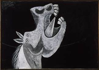 马的头。《格尔尼卡》素描 Horse Head. Sketch for “Guernica” (1937)，巴勃罗·毕加索