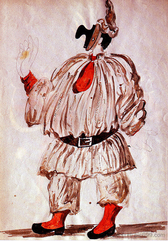 《Pulcinella》服装设计 Design of costume for "Pulcinella" (1920)，巴勃罗·毕加索