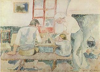 晚餐时间（唤起奥尔塔德布雷） Dinner time (Evocation of Horta d’Ebre) (1903)，巴勃罗·毕加索