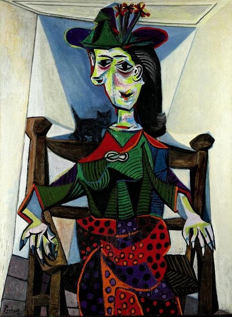 朵拉玛尔与猫 Dora Maar with Cat (1941),巴勃罗·毕加索