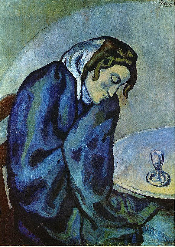 醉酒的女人累了 Drunk woman is tired (1902),巴勃罗·毕加索