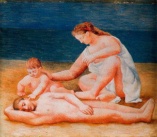 海边的家庭 Family at the seashore (1922)，巴勃罗·毕加索