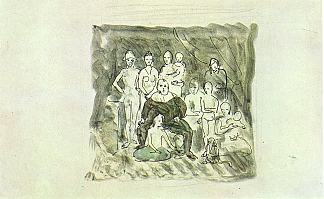 杂技演员家族 Family of acrobats (1905)，巴勃罗·毕加索