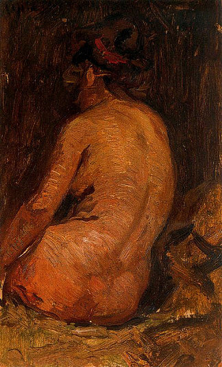 女性后背裸体 Female nude from back (1895)，巴勃罗·毕加索