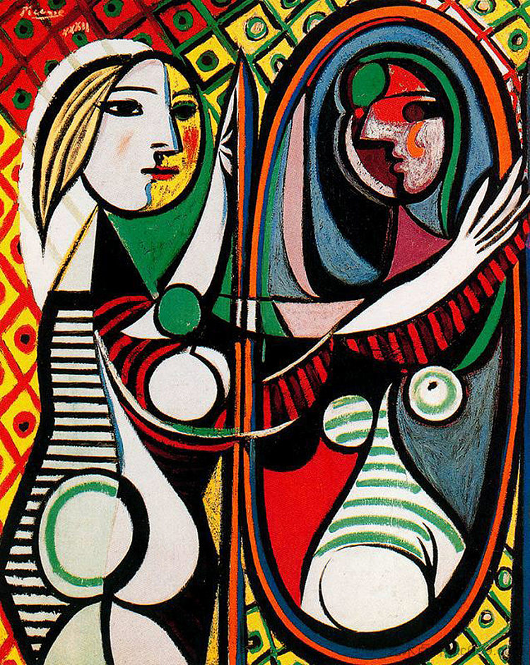 镜子前的女孩 Girl in Front of Mirror (1932),巴勃罗·毕加索