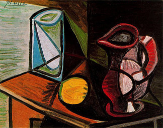 玻璃和水壶 Glass and pitcher (1944)，巴勃罗·毕加索