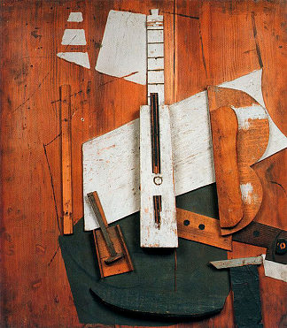 吉他和瓶子 Guitar and bottle (1913)，巴勃罗·毕加索