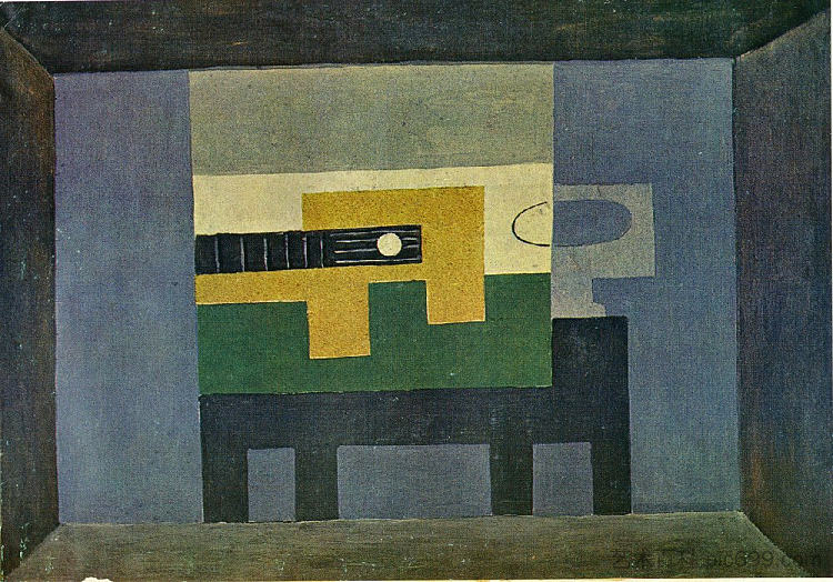 桌子上的吉他和水壶 Guitar and jug on a table (1918),巴勃罗·毕加索