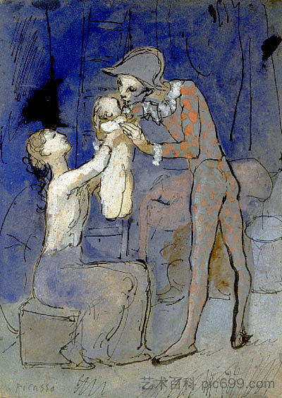 丑角的家人 Harlequin's family (1905),巴勃罗·毕加索