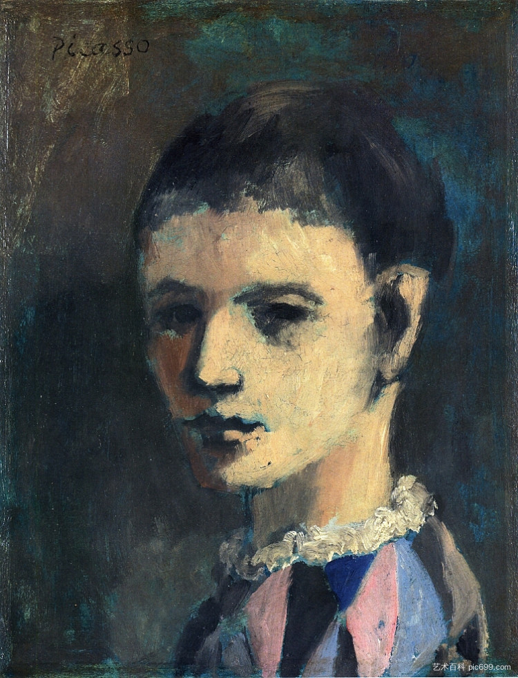 丑角的头 Harlequin's Head (1905)，巴勃罗·毕加索