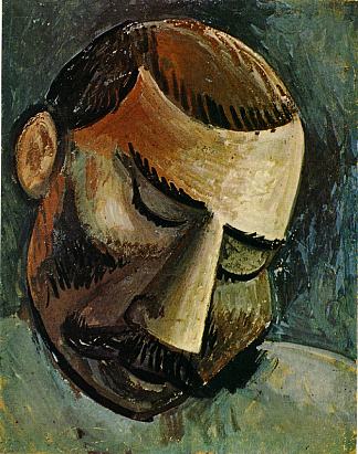 一个男人的头 Head of a man (1908)，巴勃罗·毕加索