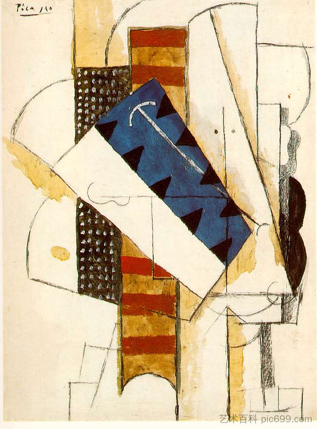 一个男人的头 Head of a man (1913),巴勃罗·毕加索