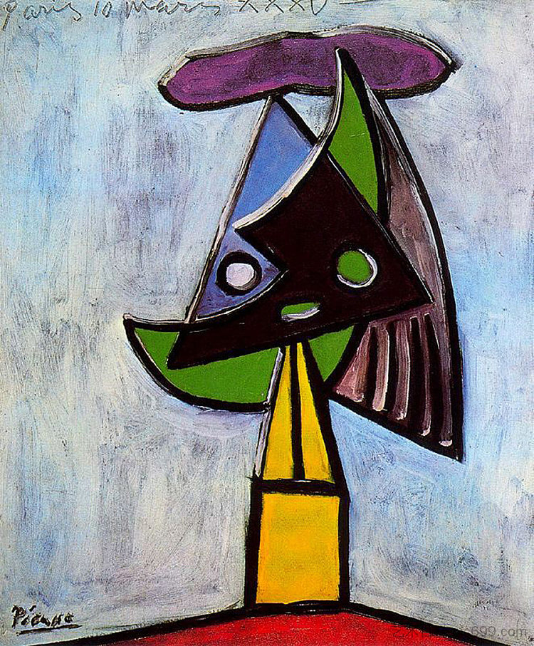 一个女人的头(奥尔加·毕加索) Head of a woman (Olga Picasso) (1935),巴勃罗·毕加索