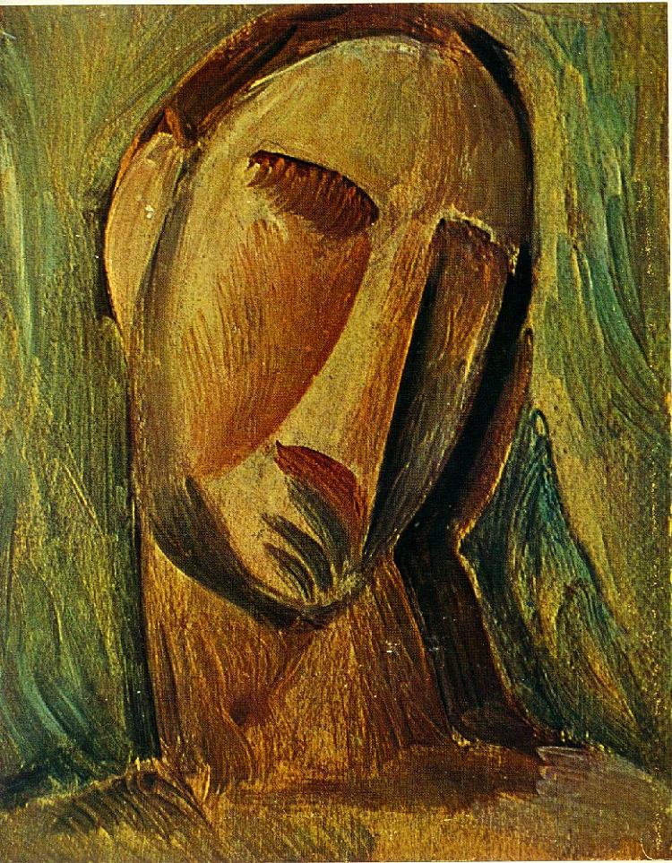 女头 Head of woman (1908)，巴勃罗·毕加索