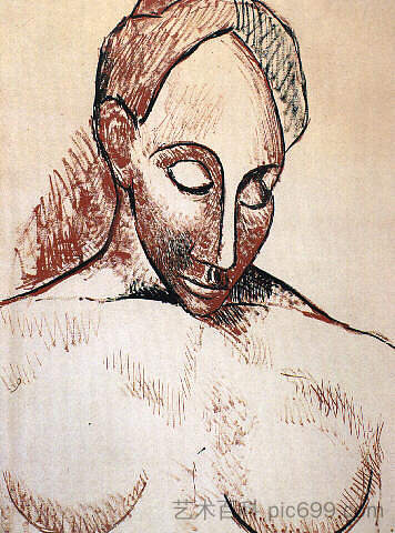 女头 Head of woman (c.1907),巴勃罗·毕加索