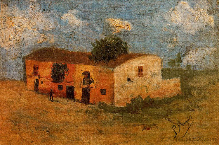 田野里的房子 House in the field (1893),巴勃罗·毕加索