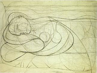 说谎的女性裸体 Lying female nude (1932)，巴勃罗·毕加索