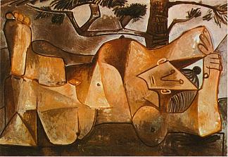 裸女躺在松树下 Lying female nude under the pine tree (1959)，巴勃罗·毕加索