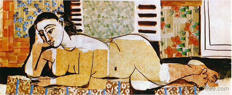 躺着的裸女 Lying naked woman (1955),巴勃罗·毕加索