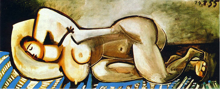 躺着的裸女 Lying naked woman (1955),巴勃罗·毕加索
