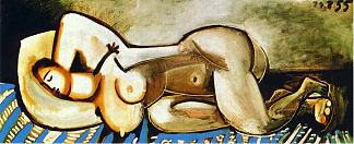 躺着的裸女 Lying naked woman (1955)，巴勃罗·毕加索