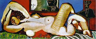躺着的裸体女人(偷窥者) Lying naked woman (The Voyeurs) (1955)，巴勃罗·毕加索
