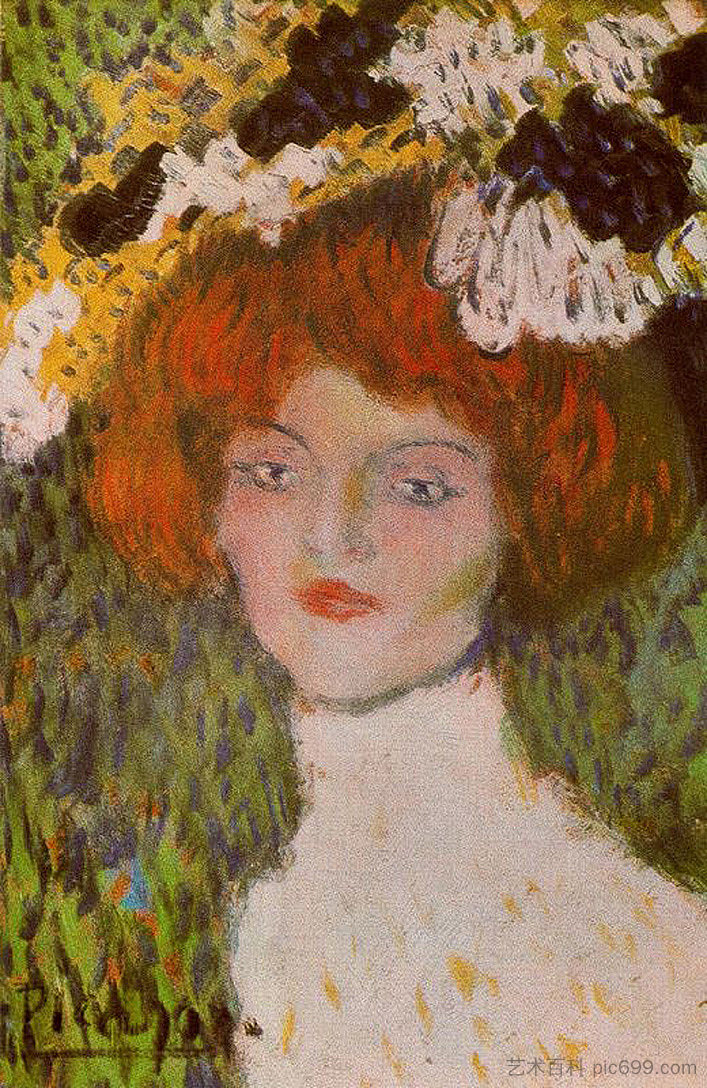 马德里人(女青年领袖) Madrilenian (Head of young woman) (1901),巴勃罗·毕加索