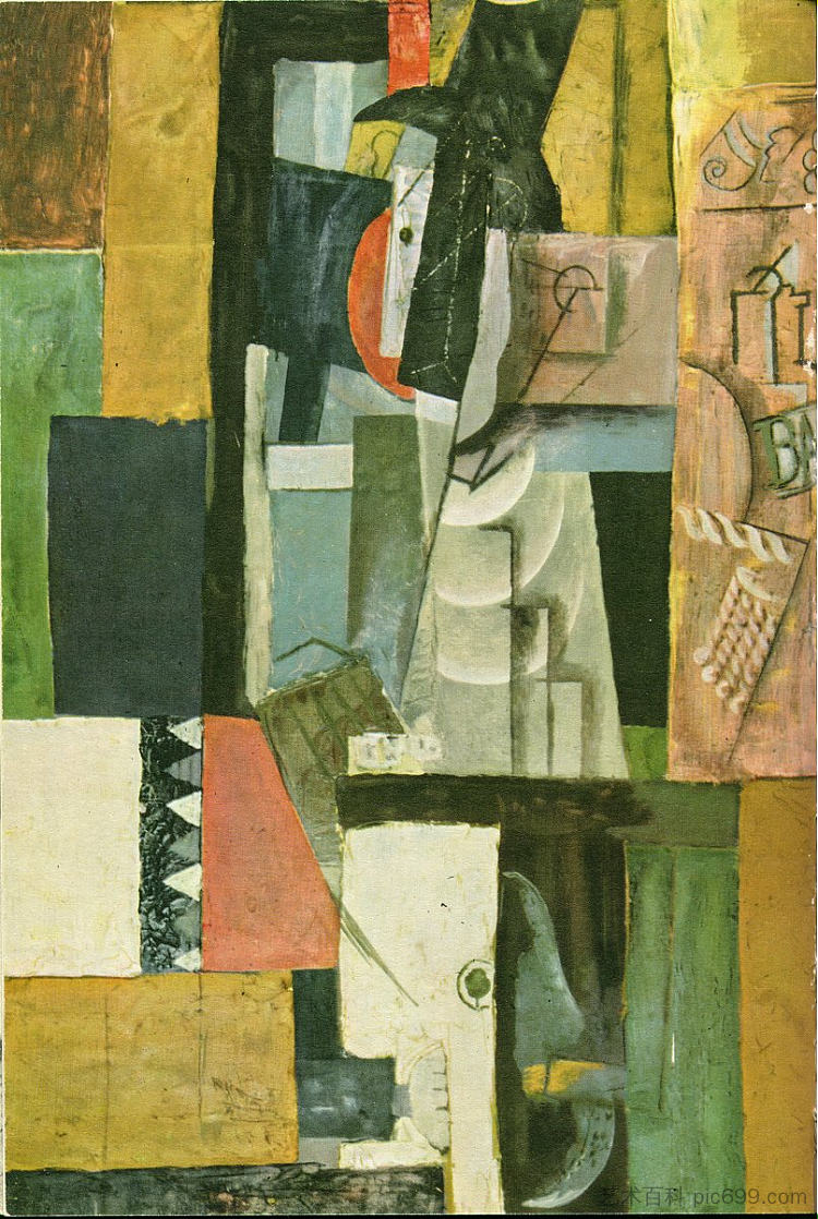 男人与吉他 Man with guitar (1913),巴勃罗·毕加索