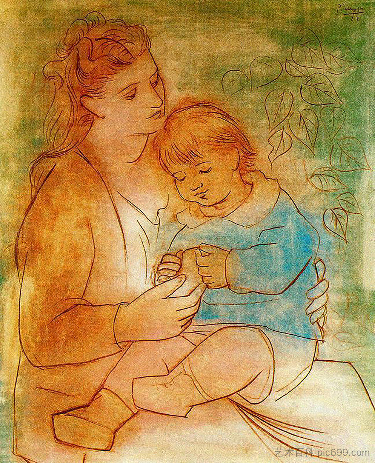 母亲和孩子 Mother and child (1922),巴勃罗·毕加索