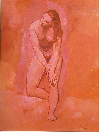 裸体，学习到“后宫” Nude, study to “Harem” (1906)，巴勃罗·毕加索