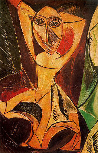 举起双臂的裸体（阿维尼翁舞者） Nude with Raised Arms (The Avignon Dancer) (1907)，巴勃罗·毕加索