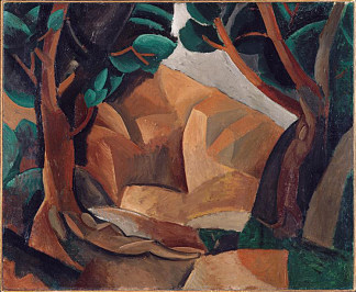 风景与两个人物 Paysage aux deux figures (1908; France )，巴勃罗·毕加索