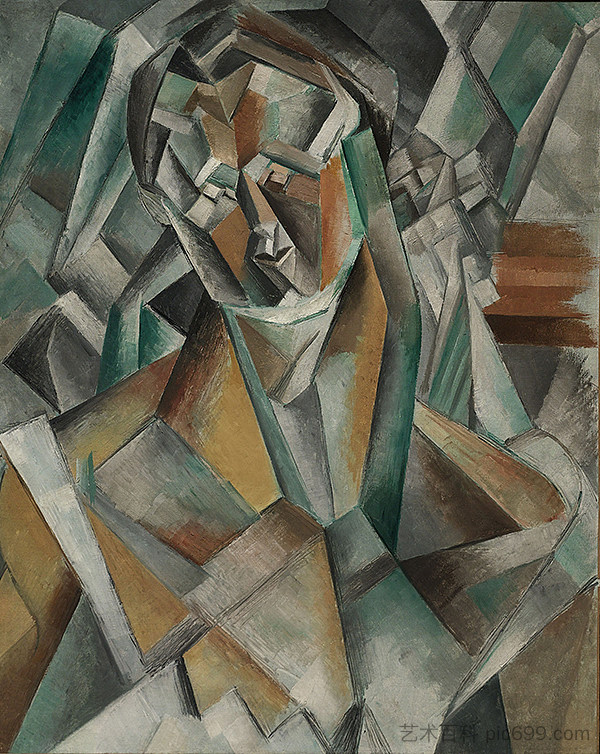坐着的女人 Femme Assise (1909)，巴勃罗·毕加索