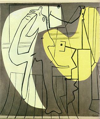 画家和他的模特 Painter and his model (1927)，巴勃罗·毕加索