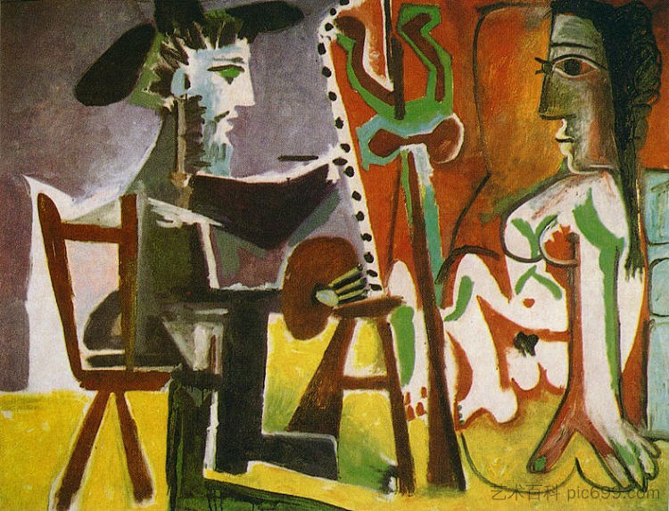 画家和他的模特 Painter and his model (1963),巴勃罗·毕加索