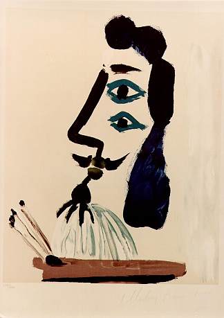 画家和他的调色板 Painter and his palette (1967)，巴勃罗·毕加索