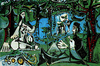 草地上的午餐(取自马奈) The Luncheon on the Grass (after Manet) (1960)，巴勃罗·毕加索