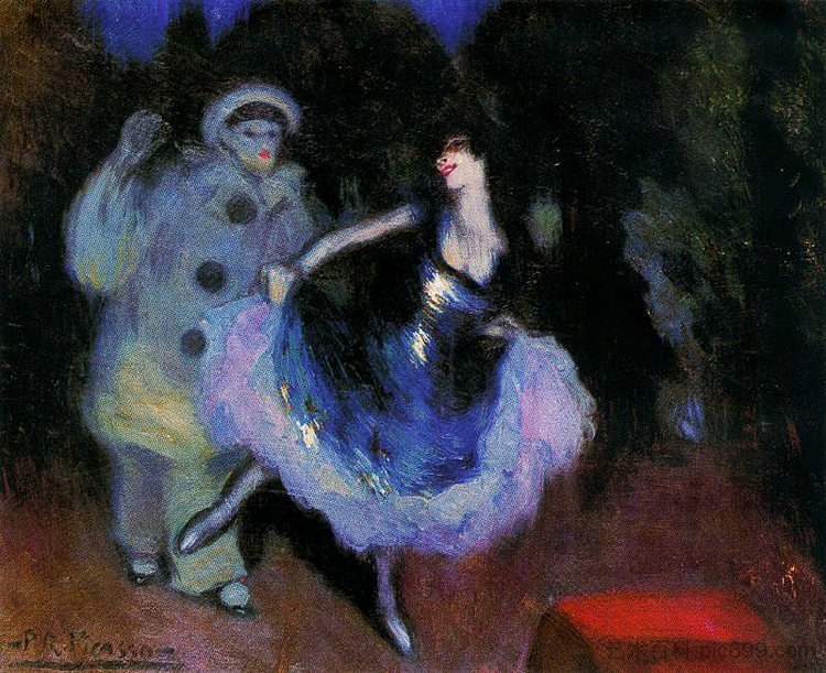 皮埃罗和科隆比纳 Pierrot and Colombina (1900)，巴勃罗·毕加索