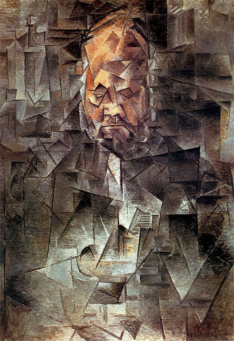 安布罗斯·沃拉德的肖像 Portrait of Ambroise Vollard (1910)，巴勃罗·毕加索