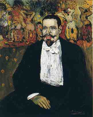 古斯塔夫·科奎奥特的肖像 Portrait of Gustave Coquiot (1901)，巴勃罗·毕加索