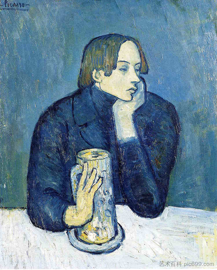 Jaime Sabartes的肖像(The bock) Portrait of Jaime Sabartes (The bock) (1901),巴勃罗·毕加索