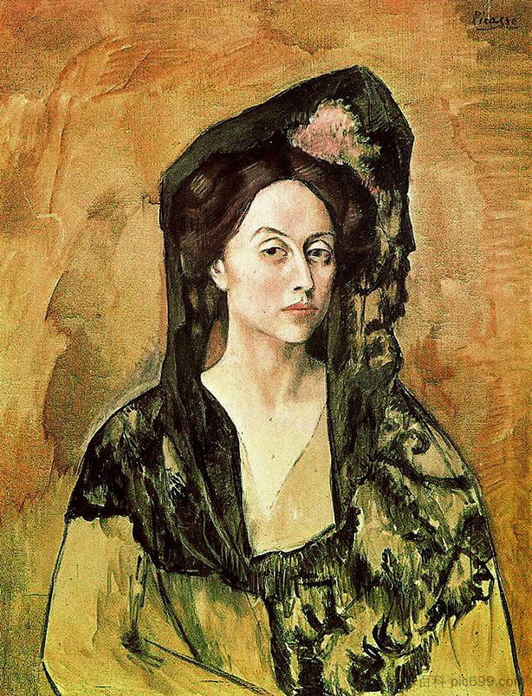 运河夫人画像 Portrait of Madame Canals (1905),巴勃罗·毕加索