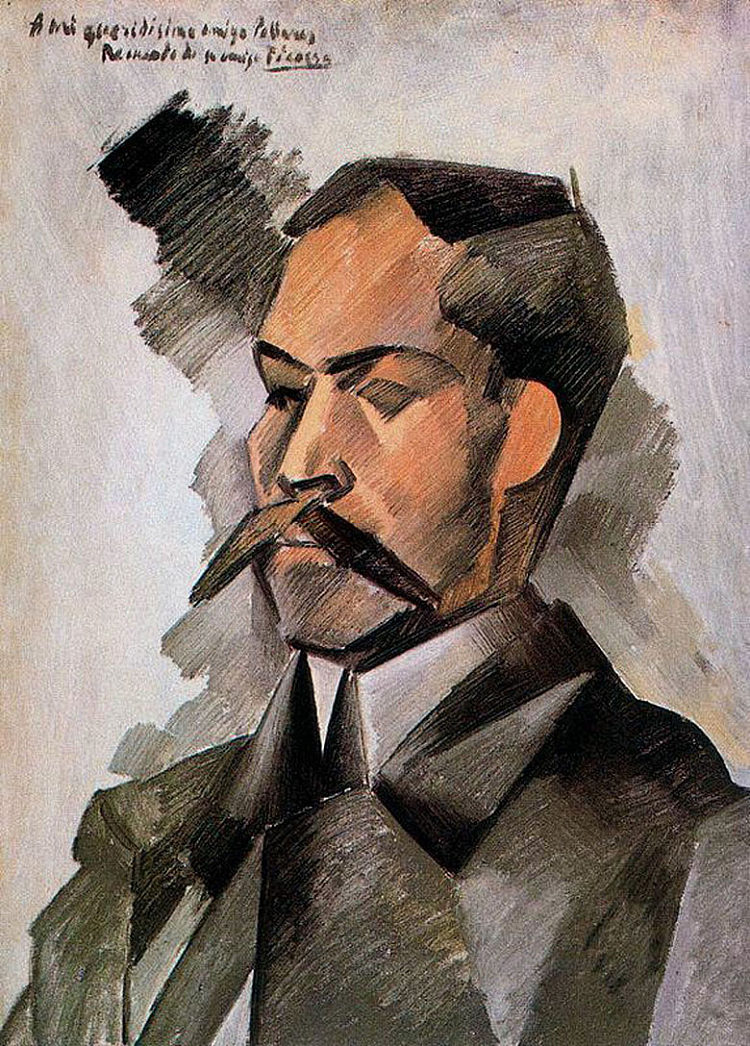 曼努埃尔·帕拉雷斯的肖像 Portrait of Manuel Pallares (1909)，巴勃罗·毕加索