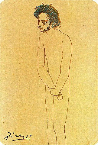 裸体卡萨吉马斯的肖像 Portrait of nude Casagemas (1904)，巴勃罗·毕加索