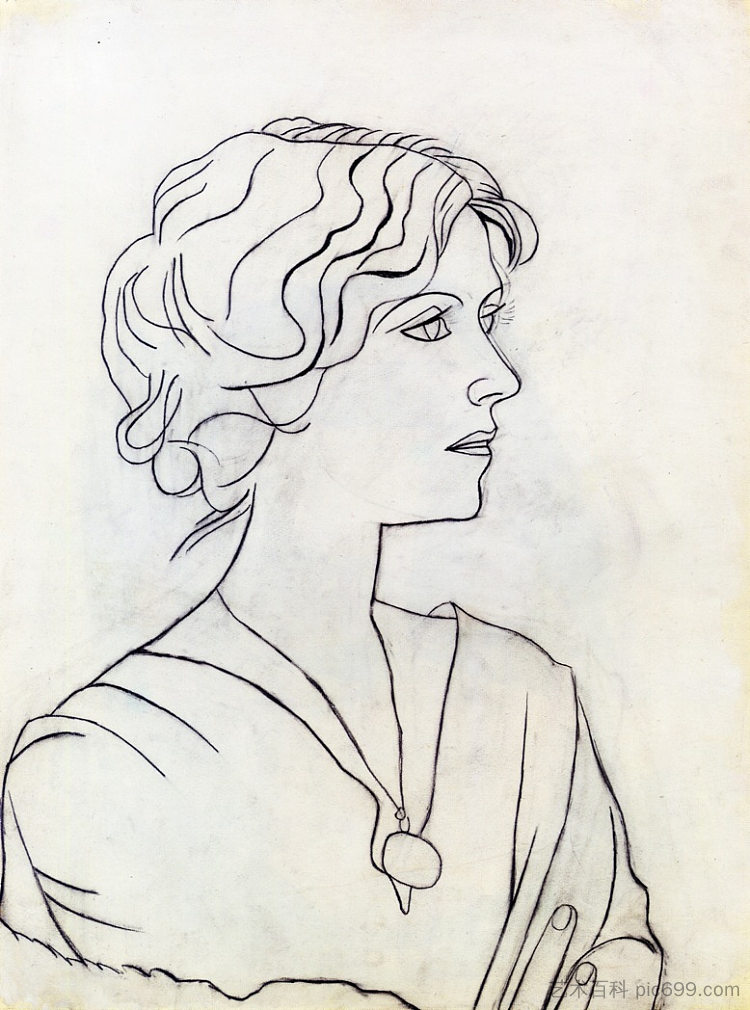 奥尔加的肖像 Portrait of Olga (1920)，巴勃罗·毕加索