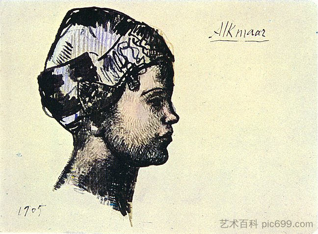 荷兰年轻女子简介 Profile of young dutchwoman (1905)，巴勃罗·毕加索