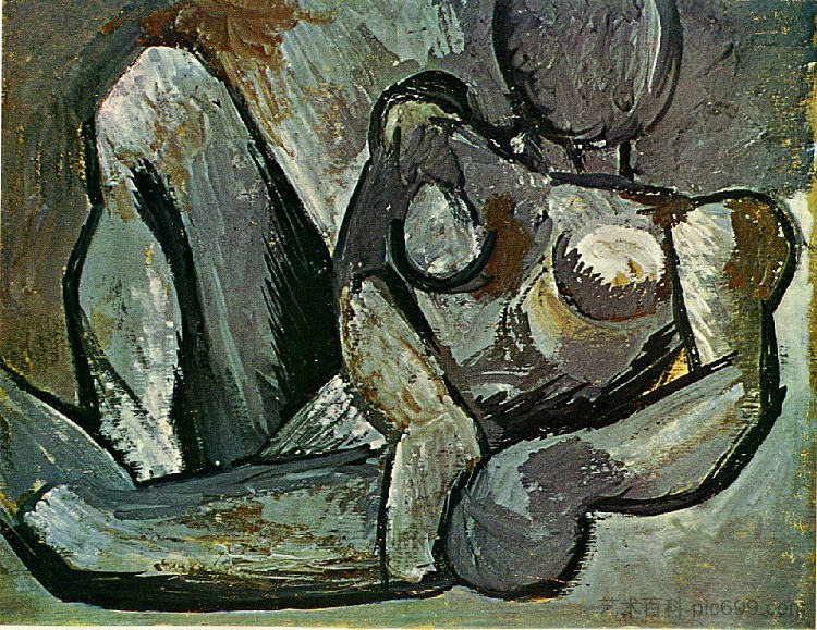 斜倚的裸体 Reclining Nude (1908),巴勃罗·毕加索