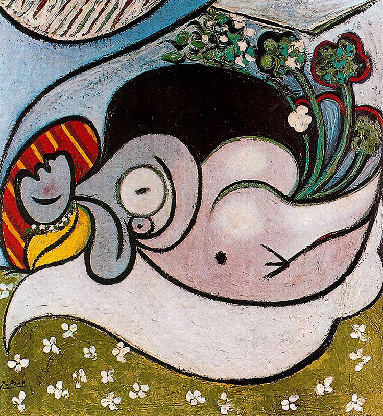 斜躺的女人 Reclining woman (1932)，巴勃罗·毕加索