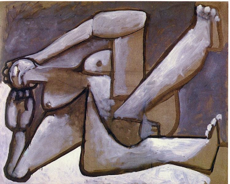 斜躺的女人 Reclining woman (1954)，巴勃罗·毕加索